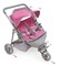 Badger Basket Trek 3-Wheel Folding Twin Doll Jogging Stroller - Gray/Pink